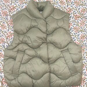 Zara Khaki Quilted Vest